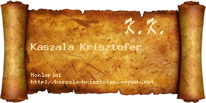 Kaszala Krisztofer névjegykártya
